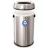 Alpine Industries 17-Gallon Stainless Steel Open Top Recycling Bin Receptacle