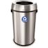 Alpine Industries 17-Gallon Stainless Steel Open Top Recycling Bin Receptacle