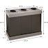 Alpine Industries 28 Gallon Black Corrugated Plastic 3-Compartment Indoor Trash