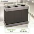 Alpine Industries 28 Gallon Black Corrugated Plastic 3-Compartment Indoor Trash