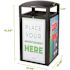 Alpine Industries Rugged 40 Gallon Outdoor Trash Container, With Advertisement