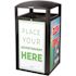 Alpine Industries Rugged 40 Gallon Outdoor Trash Container, With Advertisement