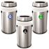 Alpine Industries 51 Gallon Stainless Deco Recycle/trash/compost Package Of 3