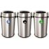 Alpine Industries 51 Gallon Stainless Deco Recycle/trash/compost Package Of 3