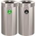 Alpine Industries 54 Gallon Ss Decorative Compost/can Recycle Package Of 2