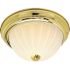 Satco Polished Brass Two-Light 11 Flush Mount With Melon Glass