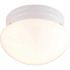 Satco White One-Light Small Mushroom Flush Fixture
