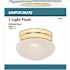 Satco Polished Brass One-Light Small Mushroom Flush Fixture
