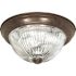 Satco Old Bronze Two-Light 13 Flush Mount With Clear Ribbed Glass