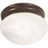 Satco Old Bronze One-Light Small Mushroom Flush Mount