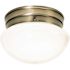 Satco Antique Brass One-Light Small Mushroom Flush Mount