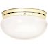 Satco Polished Brass Two-Light Large Mushroom Flush Mount