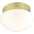 Satco Polished Brass One-Light Small Mushroom Flush Mount
