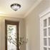 Satco Old Bronze Two-Light 11 Flush Mount With Clear Ribbed Glass