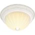 Satco White Three-Light 15 Flush Mount With Frosted Melon Glass