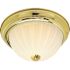 Satco Polished Brass Three-Light 15 Flush Mount With Melon Glass