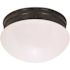 Satco Mahogany Bronze Two-Light 10 Mushroom Flush Fixture With Frosted Glass