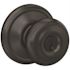 Schlage F Series Knob Set 622 Non-Handed Flat Black Coated Entrance Georgian