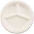 Chinet White Paper Round 3-Compartment Dinnerware Plate 10-1/4" Package Of 500