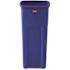 Rubbermaid Commercial Untchble Sqre Wste Rcptacle, 23 Gal, Plastic, Blue
