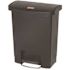 Rubbermaid Commercial Slim Jim 8 Gallon Front Step On Resin Trash Can Black