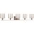 Progress Lighting Invite Five Light Brushed NICKEL Bath Light With White Glass