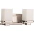 Progress Lighting Metric Two Light Brushed NICKEL Bath Light With Etched Glass