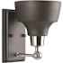 Progress Lighting Bramlett 1 Lght NICKEL Matte Bath / Vanity Fixture Black Glass