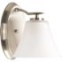 Progress Lighting Bravo One Light Antique Bronze Bath Light, Umber Linen Glass