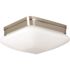 Progress Lighting Brushed NICKEL 9 Two-Light Flush Mount With Etched Opal Glass
