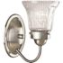 Progress Lighting Joy One Light Brushed NICKEL Bath Light With Etched Glass