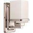 Progress Lighting Metric One Light Brushed NICKEL Bath Light With Etched Glass
