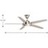 Progress Lighting Signature Plus II 54 In. 5-Blade LED Ceiling Fan W/ Light (Brushed Nickel)