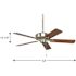 Progress Lighting P2503-09 Airpro 52 In 5-Reversible Blade Indoor Ceiling Fan (Brushed Nickel)