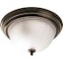 Progress Lighting Bronze Two-Light Flush Fixture With Etched Ribbed Glass