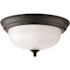 Progress Lighting Forged Black 1-Light Flush Mount, Etched Glass 11.375 X 5.5