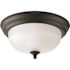 Progress Lighting Forged Black 1-Light Flush Mount, Etched Glass 11.375 X 5.5