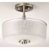 Progress Lighting Semi-Flush Ceiling Fixture, Brushed Nickel, Etched Glass