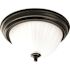 Progress Lighting Bronze One-Light Flush Fixture With Etched Ribbed Glass