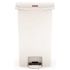 Rubbermaid Commercial Slim Jim 13 Gallon Front Step On Trash Can White