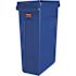 Rubbermaid Commercial Slim Jim Vented 23 Gallon Trash Can, Blue Package Of 4