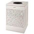 Rubbermaid Commercial Silhouetes Opn Top Sqr 50g Receptacle, Slvr W/plastic Linr