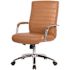 Boss Office Products Executive Chair-Caramel Color Vinyl-Chrome Arms And Base