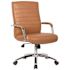 Boss Office Products Executive Chair-Caramel Color Vinyl-Chrome Arms And Base