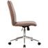 Boss Office Products Armless Chair Ribbed Cushion Brown Vinyl-Steel Chrome Base