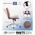 Boss Office Products Armless Chair Ribbed Cushion Brown Vinyl-Steel Chrome Base