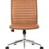 Boss Office Products Armless Chair-Caramel Vinyl-Steel Base In Chrome Finish