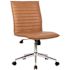 Boss Office Products Armless Chair-Caramel Vinyl-Steel Base In Chrome Finish