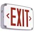 Halco LED Exit Sign, Wet/cold Location, Red Letters, Single/double Face, White