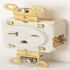 Hubbell Standard Self-Grounding Straight Blade Receptacle, 250 Vac, 20 A, White